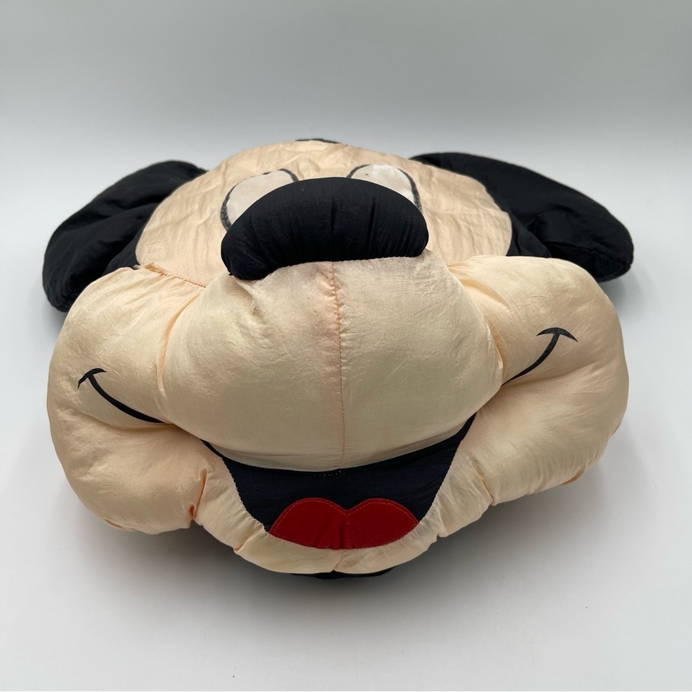 Vtg Nylon Mickey Mouse Head Plush Pillow Face Large Stuffed Toy 18” Kids Bedroom - Picture 2 of 10